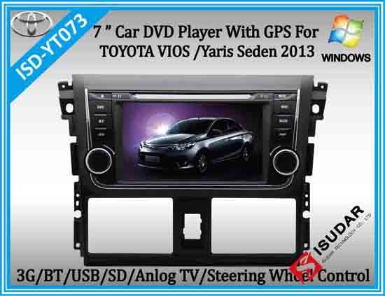 New 7 Inch 2 Din Wince Car Dvd Player With Gps For Toyota Vois 2013
