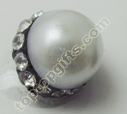 Pearl With Rhinestone Middle East Button