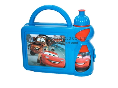 Plastic Kids Lunch Box With Water Bottle Set