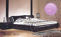 Popular Modern Bedroom Furniture Wooden Frame Faux Leather Bed Storage