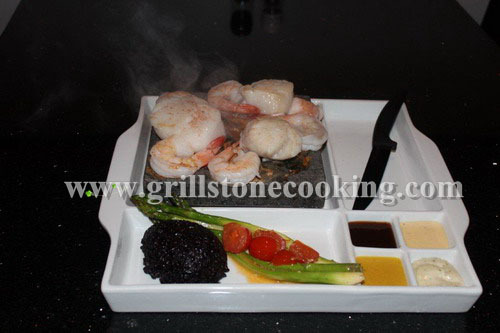 Porcelain Cookingstone Set Hot Rock Dinning Experience