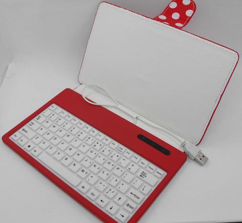 Red Tablets Keyboard Case Cover With Mini B Micro Usb For 7inch Android Pc
