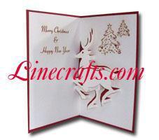 Reindeer Pop Up Christmas Card Code Cn010