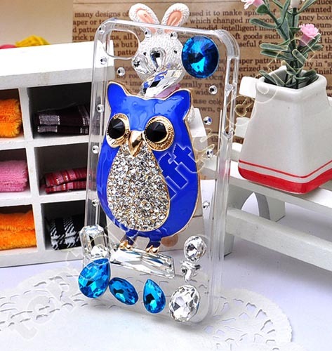 Rhinestone Owl With Enamel Iphone4s Mobile Phone Shell