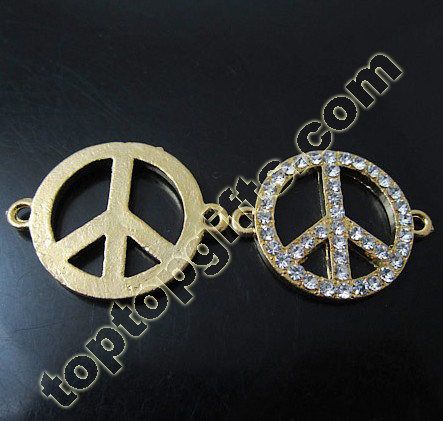 Rhinestone Peace Sign Connection