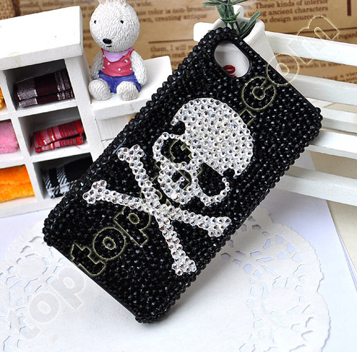 Rhinestone Skull With Cross Mobile Phone Shell Iphone4 Cover