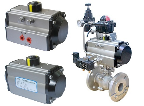 Rotary Pneumatic Valve Actuator Of Pinion And Rack Type