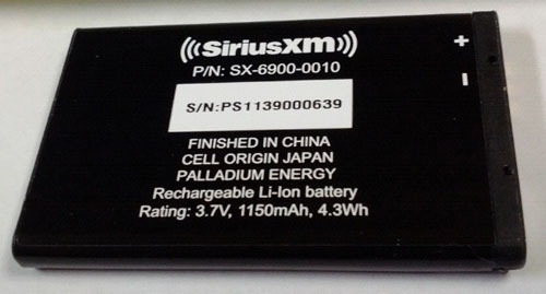 Siriusxm Lynx Battery Sx 6900 0010