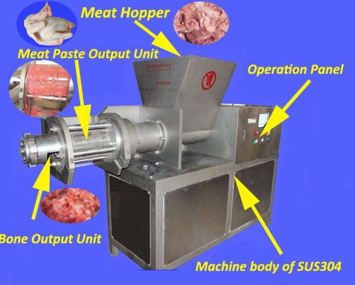 Stainless Steel Chicken Poultry Deboning Machine For Making Meat Paste And