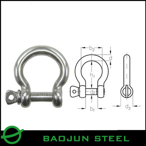 Stainless Steel Safety Pin Bow Shackle Omega With Nut And Split Range From