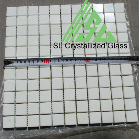 Super Thassos Glass Re Crystallized 1x1inch Square Mosaic