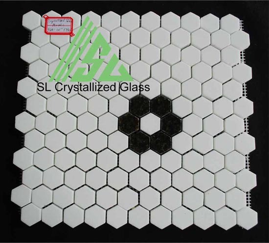 Super Thassos Glass Re Crystallized 2x2 Hexagon Mosaic