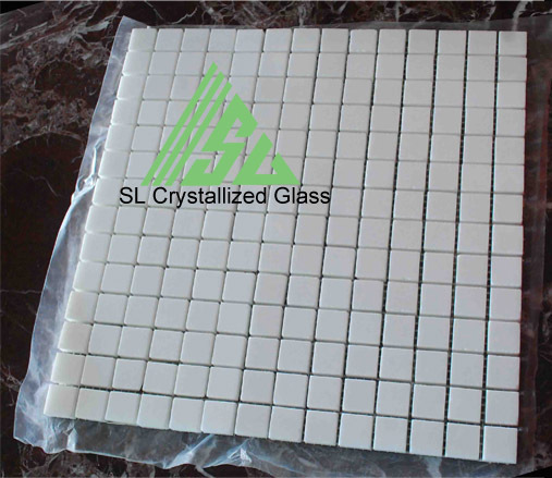 Super Thassos Glass Re Crystallized 2x2cm Square Mosaic