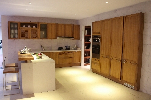 Teak Solid Wood Kitchen Cabinet