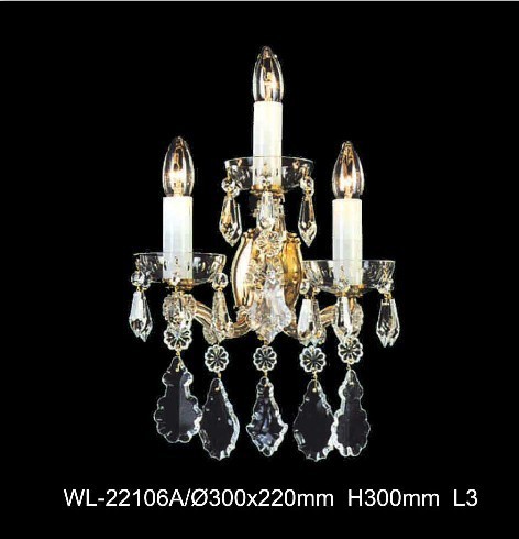 Traditional Style Candle Crystal Wall Lamp