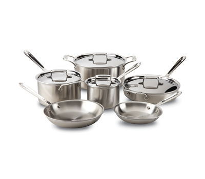 Tri Ply Clad Stainless 10 Piece Cookware Set