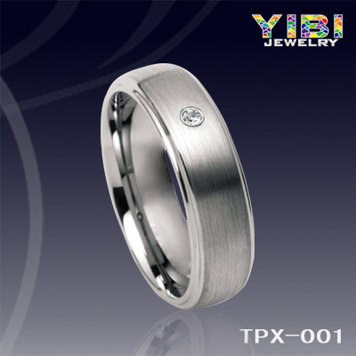 Unique Custom Tungsten Rings For Men Single Diamond Engaged Ring