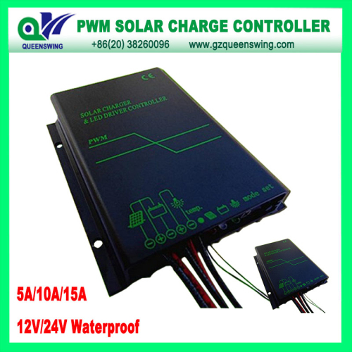 Waterproof 12v 24v 15a Solar Charge Controller With Led Digital Display