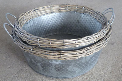 Willow Flower Basket Wicker Garden Planter Pot