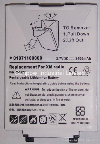 Xm Radio Battery For Delphi Txm1000 Xmtsz03089 00