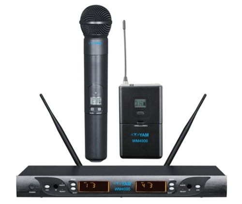 Yam Wm4000 Dual Channels Wireless Microphone Uhf System