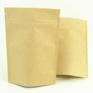 Zip Top Kraft Paper Stand Up Pouches